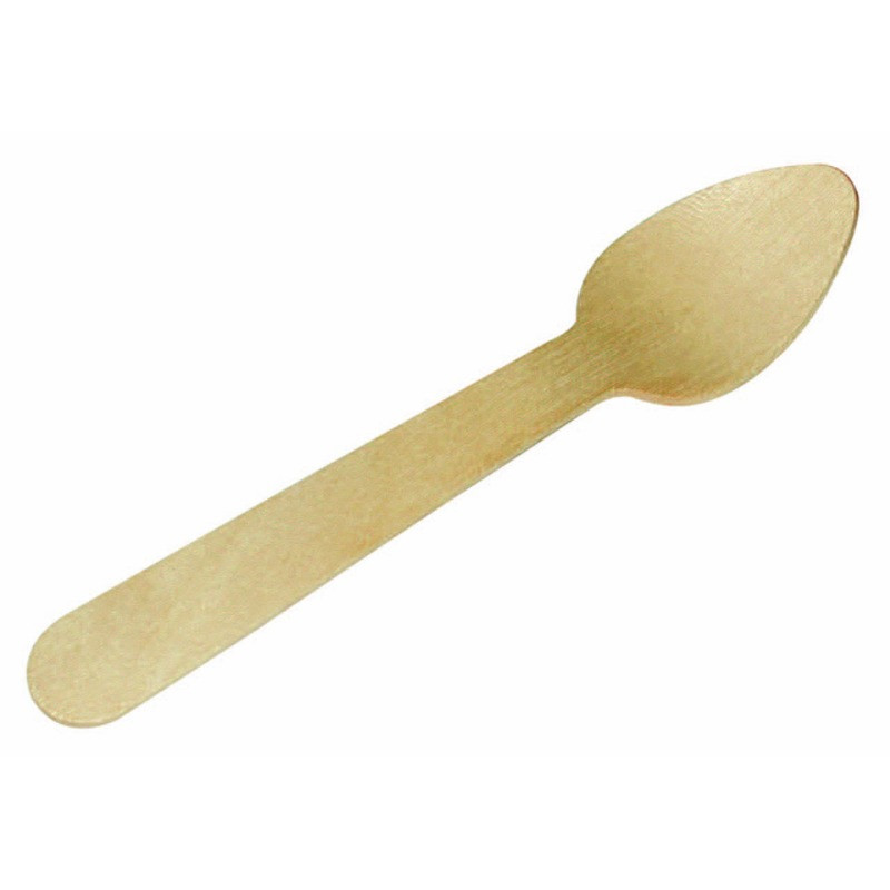 Cuillère à café bois 10 cm - 100 unités