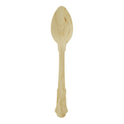 Petite cuillère en bois "Baroque" 12 cm - 100 unités