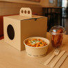 Boîte à emporter carton kraft brun "Coup de poing" 17,6 x 17,6 x 15 cm - 25 unités