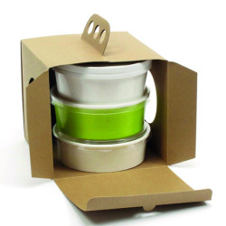 Boite À Emporter Carton Kraft Brun “Coup De Poing“ - 28.6 cm x 13 cm x 17 cm - 50 unités