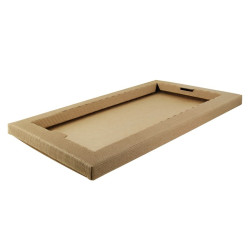 Plateau repas carton kraft ondulé Chokra  440x260, H28 mm - 50 unités
