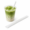 Paille biseautée blanche pour Bubble Tea - emballage individuel  H12mm - 140 unités