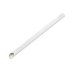 Paille biseautée blanche pour Bubble Tea   H12mm - 150 unités