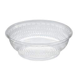 Saladier plastique PET rond transparent  H60mm 950ml - 300 unités