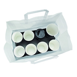 Plateau insert carton blanc avec alvéoles pour 8 gobelets 30 x 17 x 17 cm - 250 unités