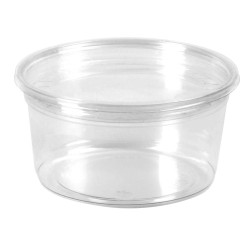 Pot Deli rond PET transparent 500 ml Diam: 11,7 cm 11,7 x 9,5 x 7,8 cm - 25 unités