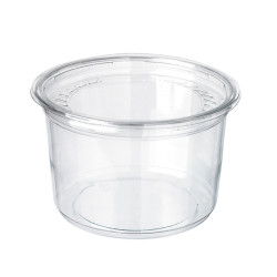 Pot Deli rond PET transparent 700 ml Diam: 11,7 cm 11,7 x 8,9 x 10,7 cm - 25 unités