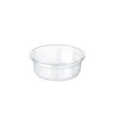 Pot Deli Rond Plastique Pet Transparent Avec Couvercle Rentrant - 250 ml - 11.7 cm x 6.1 cm - 25 unités