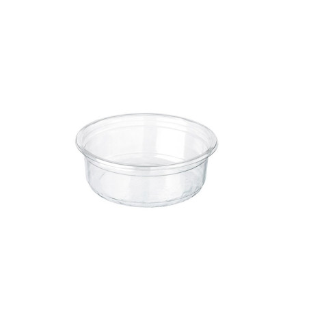 Pot Deli Rond Plastique Pet Transparent Avec Couvercle Rentrant - 250 ml - 11.7 cm x 6.1 cm - 25 unités