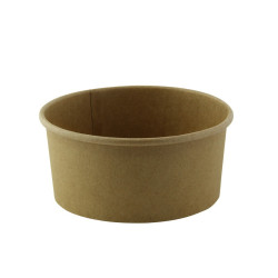 Pot "Deli" rond en carton kraft 370 ml Diam: 11,4 cm 11,4 x 9,8 x 5,2 cm - 50 unités