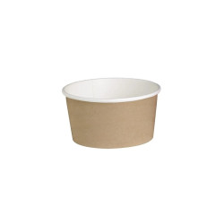 Pot "Deli" rond en carton décor brun 480 ml Diam: 11 cm 11 x 9,5 x 7 cm - 25 unités