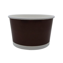 Pot "Deli" rond en carton marron foncé 450 ml Diam: 11 cm 11 x 9,5 x 6,9 cm - 50 unités