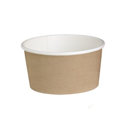 Pot "Deli" rond en carton décor brun 600 ml Diam: 11,4 cm 11,4 x 9,25 x 8,7 cm - 50 unités