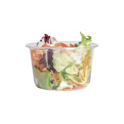 Pot Deli rond PLA transparent 600 ml Diam: 14,3 cm 14,3 x 5,5 cm - 50 unités