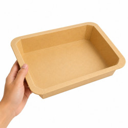 Barquettes GN 1/2 scellables en carton 325x265mm H48mm 3 160ml - 50 unités