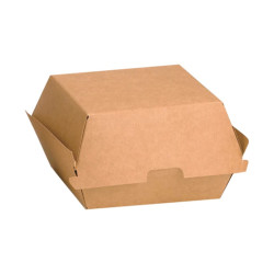 Boîte burger carton kraft brun 11 x 10 x 8 cm - 75 unités