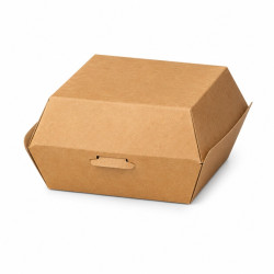Boîte burger carton kraft brun 13 x 12 x 7 cm - 50 unités