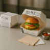 Boîte burger carton blanc décor journal 13,5 x 12,5 x 6,5 cm - 50 unités