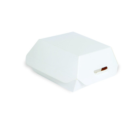Mini boîte burger en carton blanc 9,8 x 9,5 x 5 cm - 25 unités