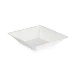 Assiette carrée blanche en pulpe "Eco-Design" 130x130mm H28mm 250ml - 100 unités