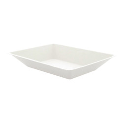 Assiette rectangulaire blanche en pulpe "Eco-Design" 450 ml 17 x 13 x 2,8 cm - 50 unités
