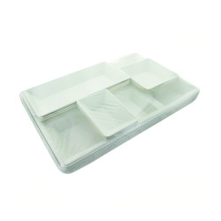 Plateau repas pulpe 5 pièces 41 x 28 x 5 cm - 10 unités