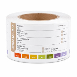 Étiquette hydrosoluble haccp 70x40mm - 250 unités