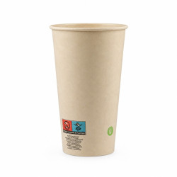 Gobelet en fibre de bambou avec laminage plastique PE  460ml Ø90mm - 50 unités