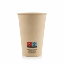 Gobelet en fibres de bambou avec laminage PE  - 230 ml - 8 cm x 5,6 cm x 9,2 cm - 50 unités