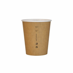 Gobelet Carton Pla "Nature Cup"  - 230 ml - 8 cm x 5.6 cm x 9.2 cm - 50 unités