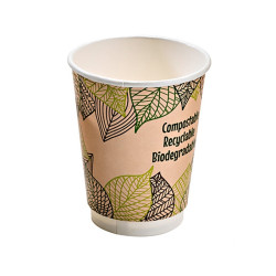 Gobelet carton PLA double paroi 470 ml Diam: 9 cm 9 x 5,8 x 13,7 cm - 25 unités
