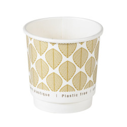 Gobelet en carton brun à double paroi sans matière plastique, Waterbased 120ml Ø62mm - 25 unités