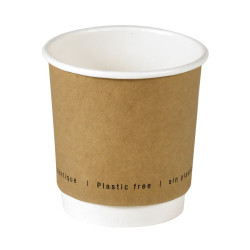 Gobelet en carton kraft à double paroi sans plastique  - 6,2 cm x 4,6 cm x 6,2 cm - 25 unités