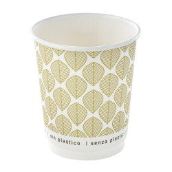Gobelet en carton brun à double paroi sans matière plastique, Waterbased 230ml Ø80mm - 25 unités
