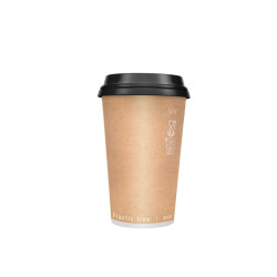 Gobelet Carton Double Paroi Kraft Avec Pla  - 230 ml - 8 cm x 5.4 cm x 9.1 cm - 25 unités