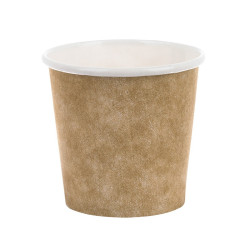 Gobelet Blanc Imprimé Kraft  - 120 ml - 6.2 cm x 4.7 cm x 6 cm - 100 unités