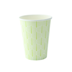 Gobelet carton décor "Leaf"  - 180 ml - 7,4 cm x 5,1 cm x 7,9 cm - 50 unités