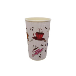 Gobelet carton double paroi décor "Tea Cup" 400 ml Diam: 9 cm 9 x 13,5 cm - 25 unités