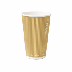 Verre Carton Double Paroi Beige "Rippley"  - 120 ml - 6.2 cm x 4.6 cm x 6.2 cm - 50 unités