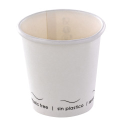 Gobelet Eden blanc en carton sans plastique, Waterbased 72ml Ø54mm - 50 unités