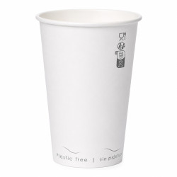 Gobelet Eden blanc en carton sans plastique, Waterbased 120ml Ø62mm - 50 unités