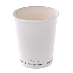 Gobelet Eden blanc en carton sans plastique, Waterbased 230ml Ø80mm - 50 unités