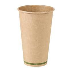 Gobelet kraft "ZEN" sans plastique   - 460 ml - 9 cm x 6 cm x 13,6 cm. - 50 unités
