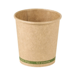 Gobelet kraft "ZEN" sans plastique   - 120 ml - 6,2 cm x 4,6 cm x 6,2 cm. - 50 unités