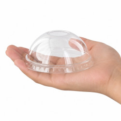 Couvercle PET transparent dôme avec trou Diam: 9 cm 9 x 3 cm x 100 unités