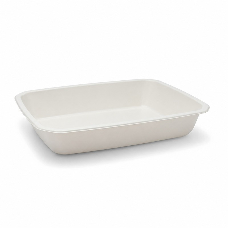 Barquette scellable pulpe laminée PLA "gastronorme" 1/2 325x265mm H52mm 3000ml - 60 unités