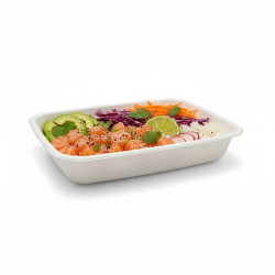 Barquette scellable pulpe laminée PLA "gastronorme" 1/2 325x265mm H52mm 3000ml - 60 unités