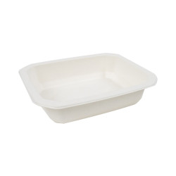 Barquette scellable pulpe laminée PLA "gastronorme" 1/8 465 ml 16 x 13 x 3,6 cm - 100 unités