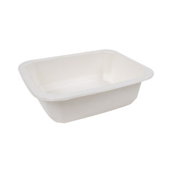 Barquette scellable pulpe laminée PLA "gastronorme" 1/8 160x130mm H46mm 585ml - 100 unités