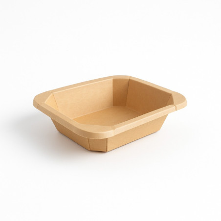 Barquettes GN 1/8 scellables en carton 160x130mm H45mm - 50 unités